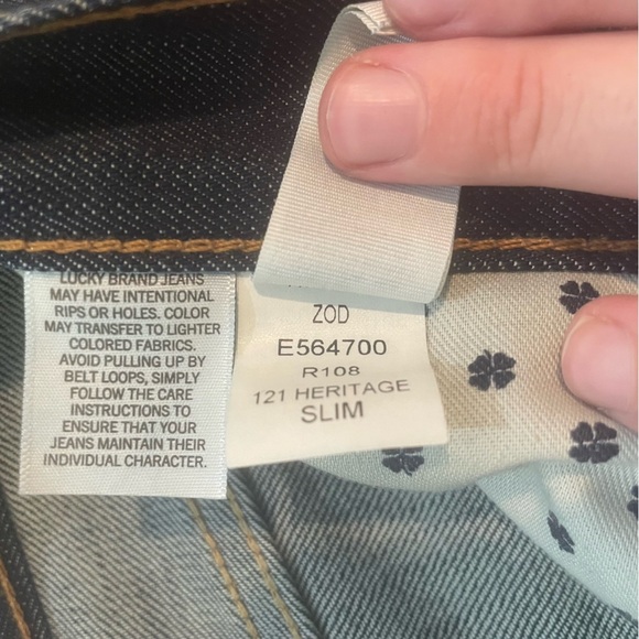 Lucky Brand 121 Heritage Slim Men's Dark Wash Blue Jeans 38W 32L 38x32 - Picture 7 of 15